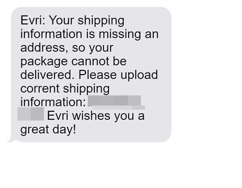 evri text phishing